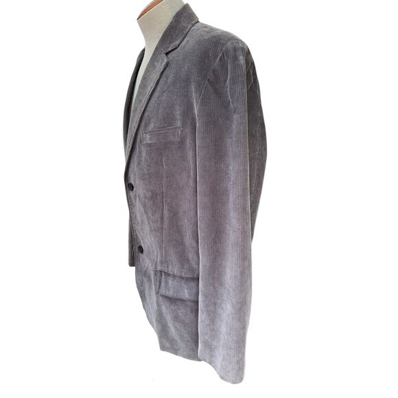 Old Navy Corduroy Blazer 2-Button Gray Sz. XL Plaid Lining - Picture 4 of 12